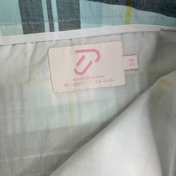 IJP Ian Poulter Designs Plaid Shorts Size 34 x 10 Golf Casual Colors Blue White - Picture 3 of 11